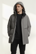 Abrigo largo hombre con capucha