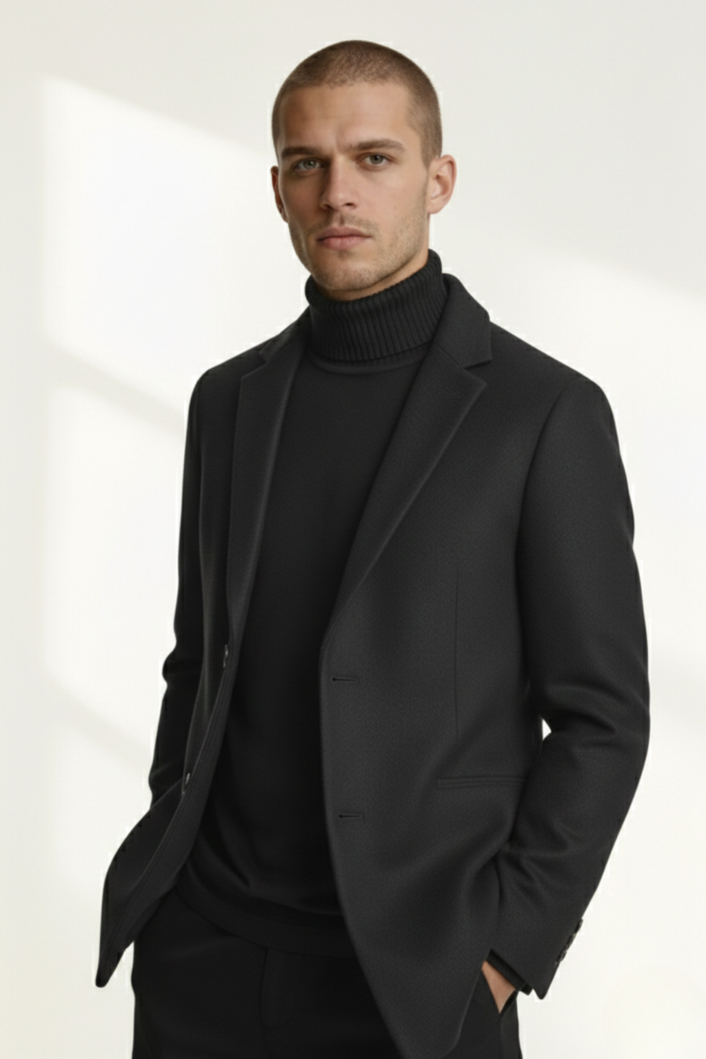 Abrigo para Hombre con Cuello Alto