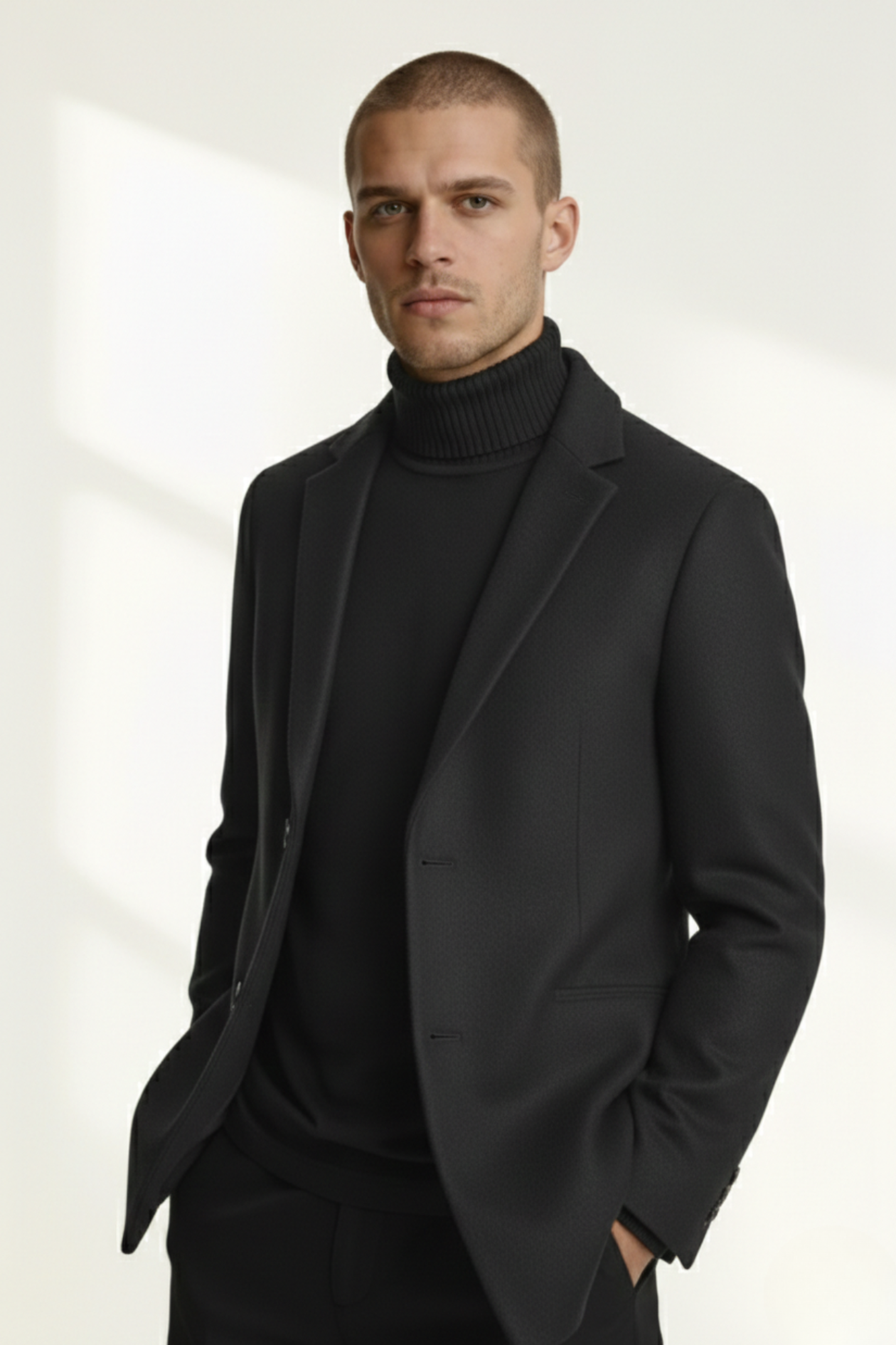 Abrigo para Hombre con Cuello Alto