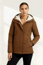 Abrigo de mujer con capucha ajustable