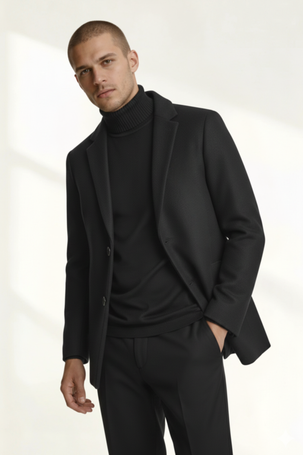 Abrigo para Hombre con Cuello Alto