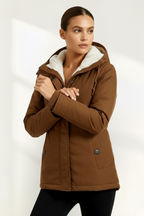 Abrigo de mujer con capucha ajustable