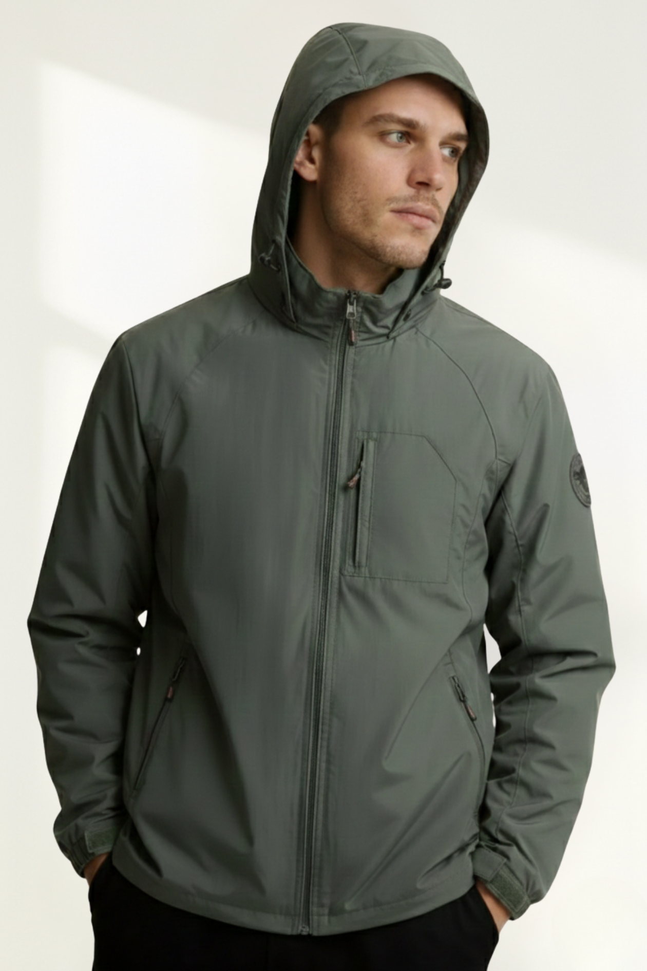 Chaqueta Impermeable para Hombre con Capucha